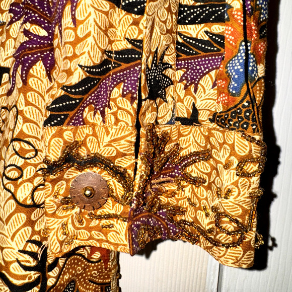 PAULL ROPP Men's Sz M Heavy Beaded Cotton button down Long Sleeve Shirt Vintage - Picture 6 of 16